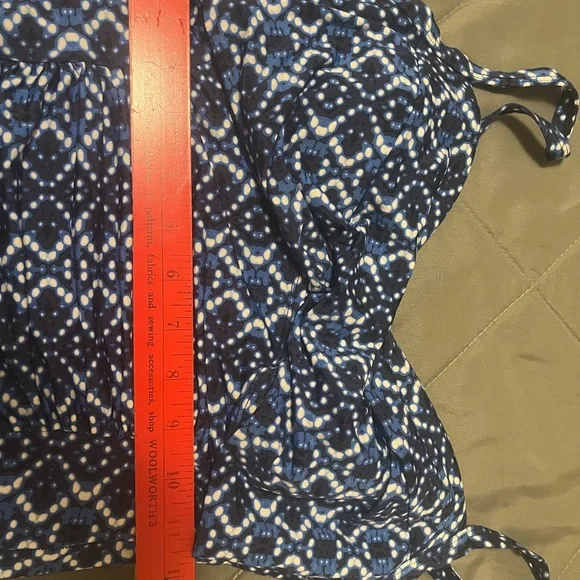 NWOT Merona Blue Patterned One-Piece Swimsuit - Picture 6 of 8